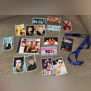 VTG/90’s Boy Bands/NSYNC/Backstreet Boys Collectible Photo Cards/Lanyard/CD